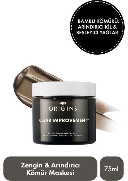 Clear Improvement Kömür Içeren Zengin Arındırıcı Bakım Maskesi 75ml