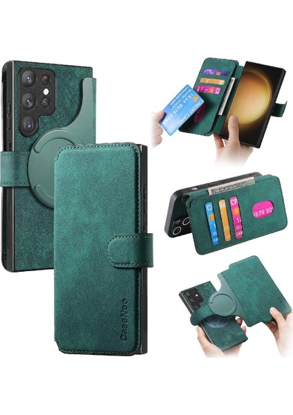 Samsung Galaxy S23 Için Flip Case Ultra Cüzdan Kart Standı Mıknatıs Koruyucu (Yurt Dışından)