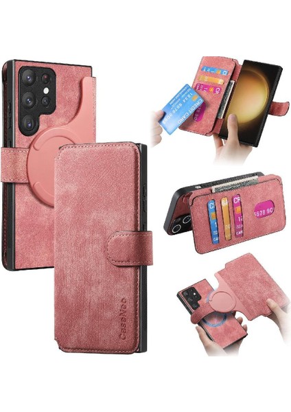 Samsung Galaxy S23 Için Flip Case Ultra Cüzdan Kart Standı Mıknatıs Koruyucu (Yurt Dışından)