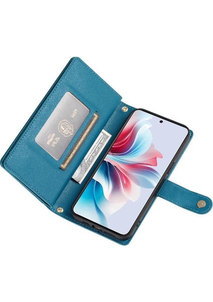 Oppo Oppo 11F Kickstand Cüzdan Bölmesi Bilek Kayışı Kartı Için Flip Case (Yurt Dışından) modelleri