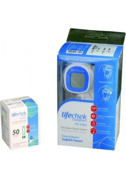 Lifechek Compact TD-4283 Kan Ölçüm Cihazı + Lifechek Smart TD-4360 Kan Ölc?u?m Stribi 50 Adet