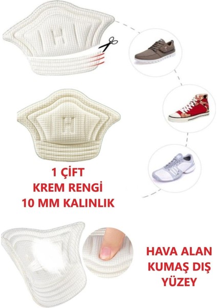Bej Ortopedik Spor Ayakkabı Topuk Vurma Önleyici Koruyucu