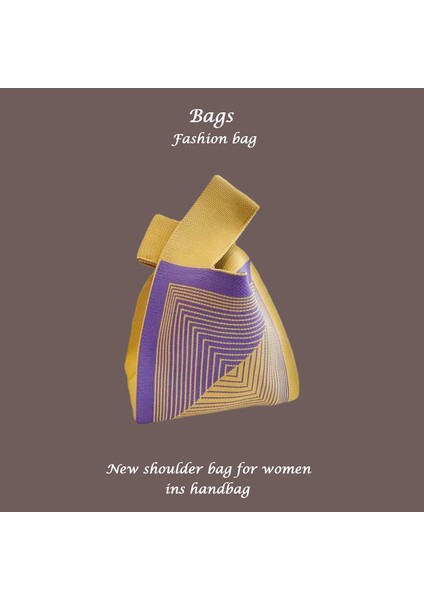 Örme Çanta Kadın Yeni Stil Kedi Çok Yönlü Kova Çanta Sinek Dokuma Yüksek Elastik Tote Çanta Hatıra Rahat Crossbody Çanta (Yurt Dışından)