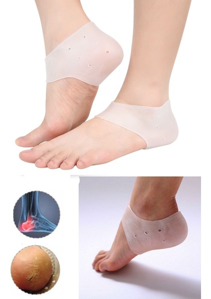 Silikon Topuk Gömleği Dikeni Bunyon Çatlak Koruyucu Bandaj Ortopedik Ayak Destek Çorabı Topuk