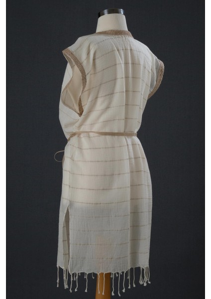 Hasır Yakalı Çizgili Kimono fiyatları