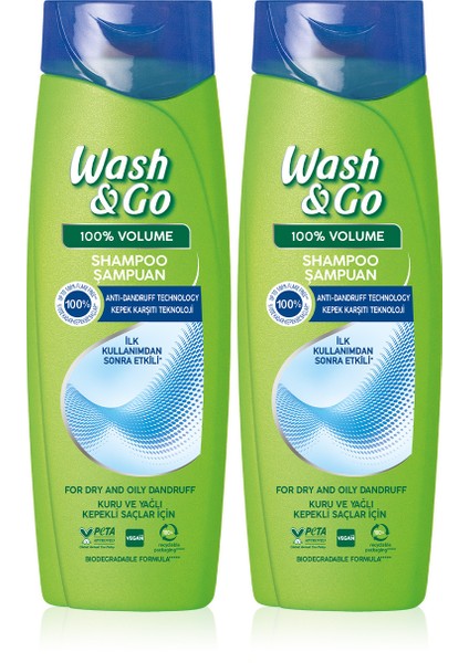 Wash&go Kepek Karşıtı Şampuan 360 ml X2 Adet