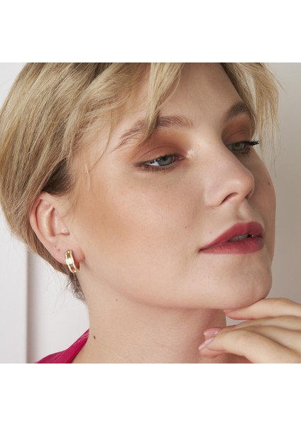 Üçlü Taş Süslemeli Halka Küpeler indirimleri