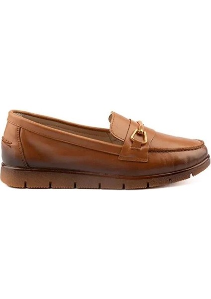 24075604Y Ortopedik Yumuşak Loafer Deri Kadın Ayakkabı
