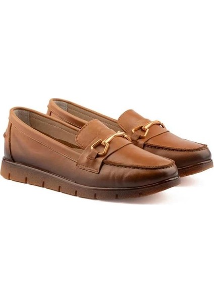 24075604Y Ortopedik Yumuşak Loafer Deri Kadın Ayakkabı