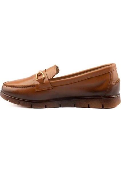 24075604Y Ortopedik Yumuşak Loafer Deri Kadın Ayakkabı