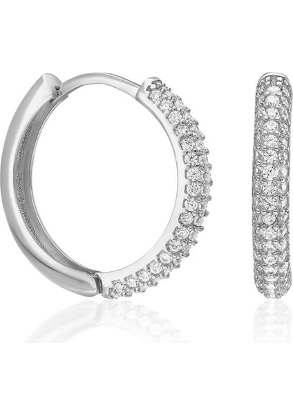 Yarım Yuvarlak Taşlı Halka Küpeler fiyatları