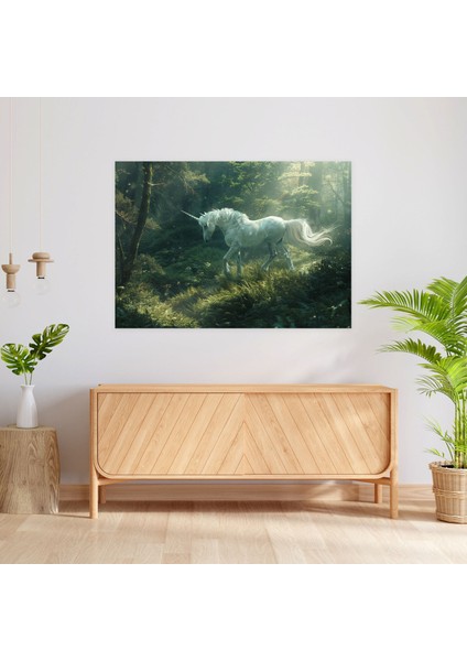 Gerçekçilik Duvar Sanatı - Efsanevi Tek Boynuzlu At - Gerçekçilik, Mitolojik, Kanvas Tablo, Gerçekçilik, 90X60
