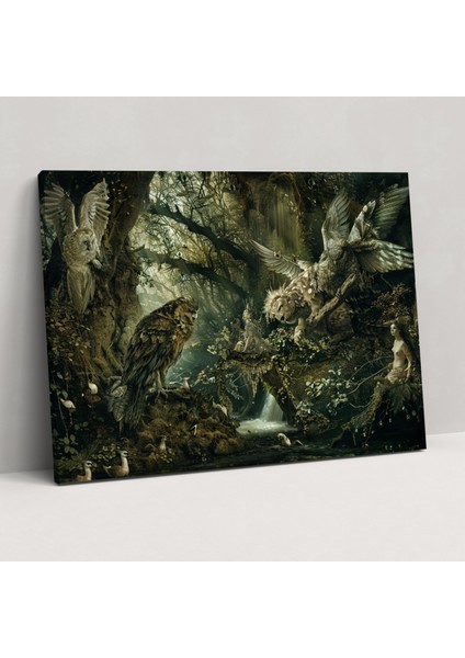 Ön Rafaelci Kardeşlik Duvar Dekorasyonu - Mistik Ormandaki Efsanevi Yaratıklar Kanvas Tablo - Ön Rafaelci Kardeşlik, Ev Dekorasyonu, Kanvas Tablo, Kanvas Tablo, 50X30