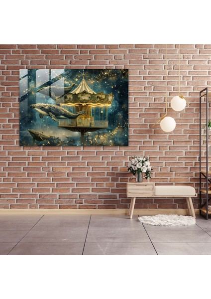 Sürrealizm Uçan Balinalar Cam Baskı - Sürrealizm Sanatı, Cam Baskı, Duvar Dekorasyonu, Modern Sanat, 45X30 fiyatları