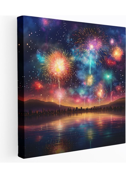 Parıltılı Kanvas Tablo - Muhteşem - Parıltılı, Duvar Dekorasyonu, Şenlikli, Canlı Bir Atmosfer, 30X30