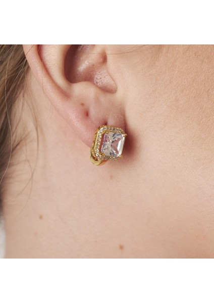 Baget Zirkon Tek Taş Küpe modelleri