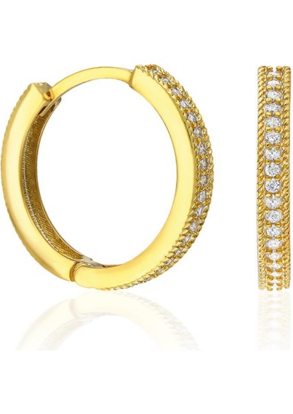 Yuvarlak Taşlı Küpeler