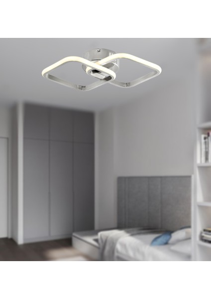 TT405-2-KR Tt Aydınlatma Krom Kaplama 2 Li Kare LED Avize modelleri