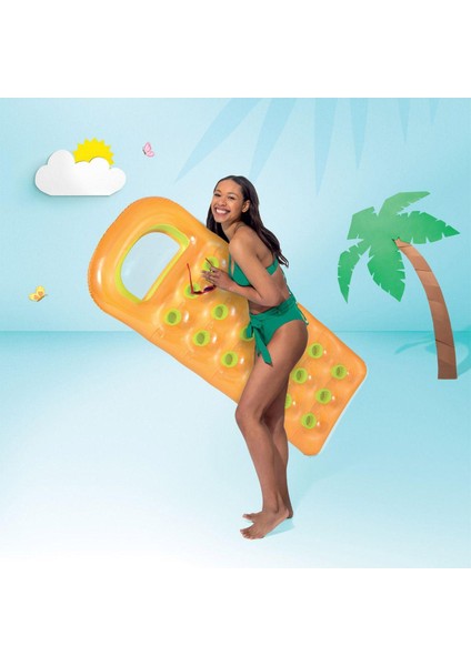 Intex Bardaklı Şişme Deniz&havuz Yatağı Sarı 188*71 (59895) modelleri