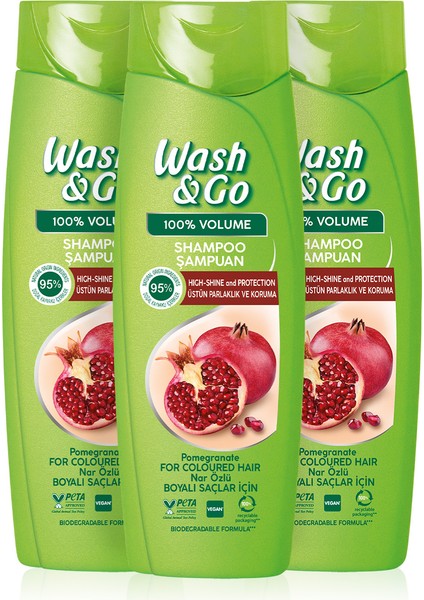 Wash&go Nar Özlü Şampuan 360 ml X3 Adet