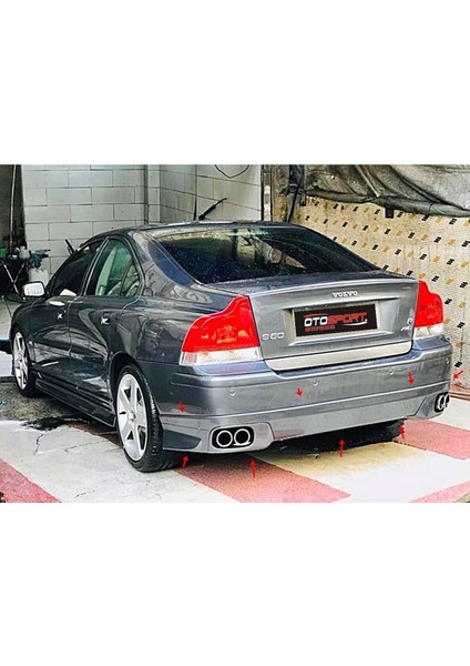 Volvo S60 Arka Tampon Eki 4 Çıkışlı Fiberglass Boyasız