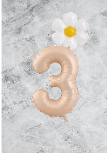 Kum Beji Rakam Papatya Folyo Balon Seti Yaş 3