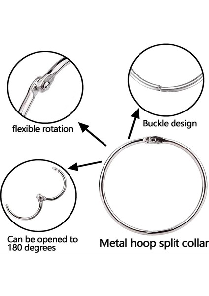 2 Inç 50 Paket Gevşek Yaprak Bağlayıcı Halkalar, Nikel Kaplama Çelik Bağlayıcı Halkalar, Anahtarlık Anahtarlıklar, Metal Halkalar (Yurt Dışından) fiyatları