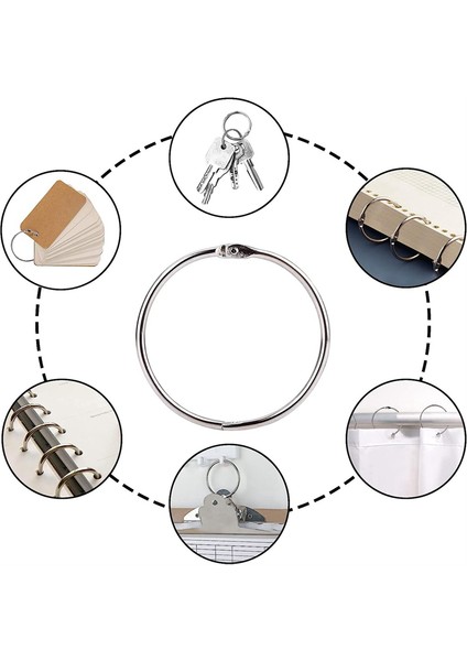 2 Inç 50 Paket Gevşek Yaprak Bağlayıcı Halkalar, Nikel Kaplama Çelik Bağlayıcı Halkalar, Anahtarlık Anahtarlıklar, Metal Halkalar (Yurt Dışından) fırsatları