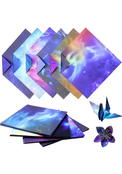 200 Yaprak Galaxy Uzay Yıldızları Desen Kağıdı, Sanat El Sanatları Için Çift Taraflı Renkli Kağıt (6x6 Inç) (Yurt Dışından)