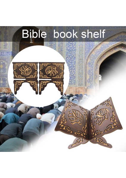 Müslüman Kitaplık Ahşap Içi Boş Orta Ramazan Bayramı Kitaplık Islam Ev Dekorasyonu (Siyah) (Yurt Dışından) fiyatları