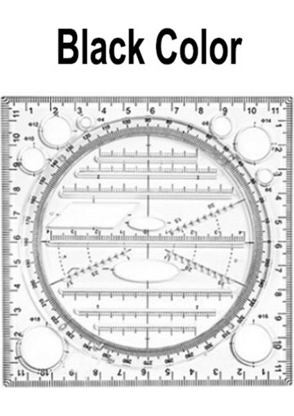 Çok Fonksiyonlu Daire Çizim Şablonu, Geometrik Çizim Aracı, Ölçme Cetveli, Döndürülebilir Açı (Yurt Dışından)