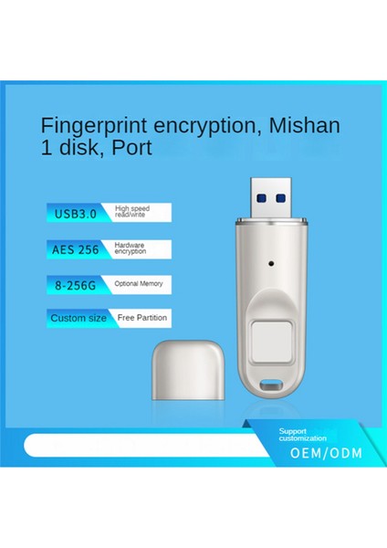 Parmak Izi Şifreleme USB 3.0 Flash Sürücü 64GB Donanım Şifreleme Metal Şifre Anahtarı Güvenli Kalem Sürücü (Yurt Dışından) fiyatları