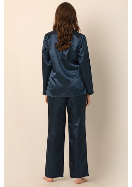 Uzun Kollu Saten Pijama Takımı indirimleri