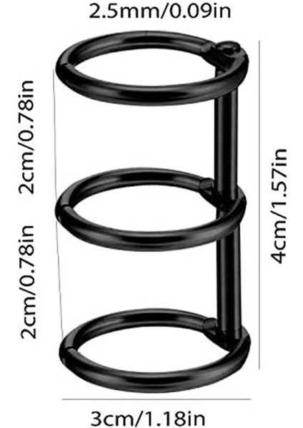 3-Rings Kitap Yüzükler Metal Gevşek Yaprak Bağlayıcı Halkaları Bağlama Dıy Fotoğraf Albümü/dizüstü/yuvarlak Daire Takvim, 10 Adet (Yurt Dışından)