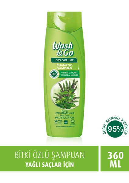 Wash&go Bitki Özlü Şampuan 360 ml