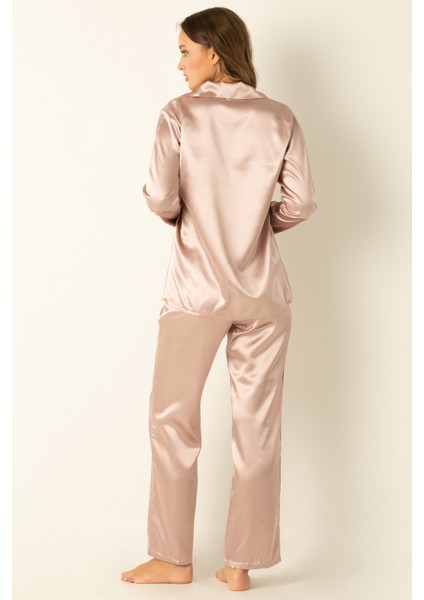 Uzun Kollu Saten Pijama Takımı fırsatları