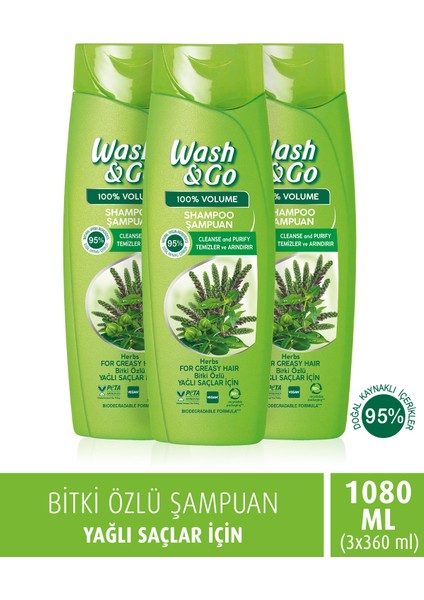 Bitki Özlü Şampuan 360 ml X3 Adet