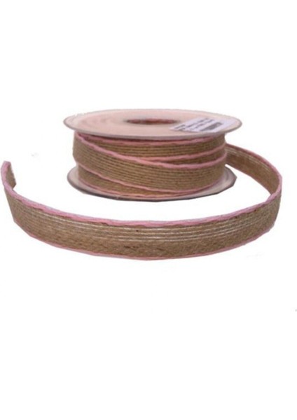Kanaviçe Kurdele Kenarı Şeritli 1.6 cm - 10 Metre Pembe