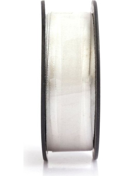 Kenarı Saten Biyeli Şifon Kurdele Krem 2.5 cm x 20 mt