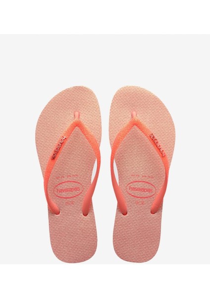 Slim Glitter Iridescent Peach Rose Kadın Şeftali Terlik modelleri