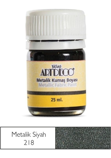 Metalik Kumaş Boyası 218 Siyah 25 ml