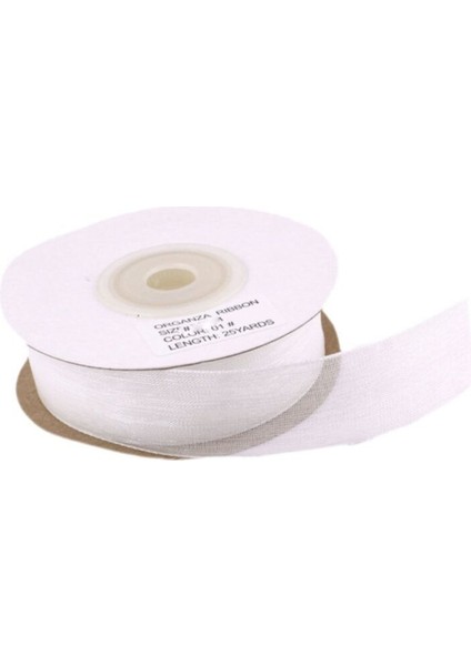 Organze Kurdele 30 mm - 22 Metre Beyaz