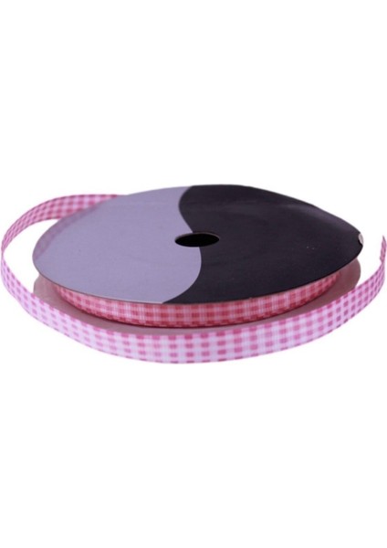 Grogren Kurdele Piti Kareli 1 cm - 20 Metre Pembe