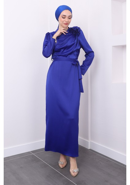 Saks Ön Detaylı Bronşlu Saten Abiye fiyatları