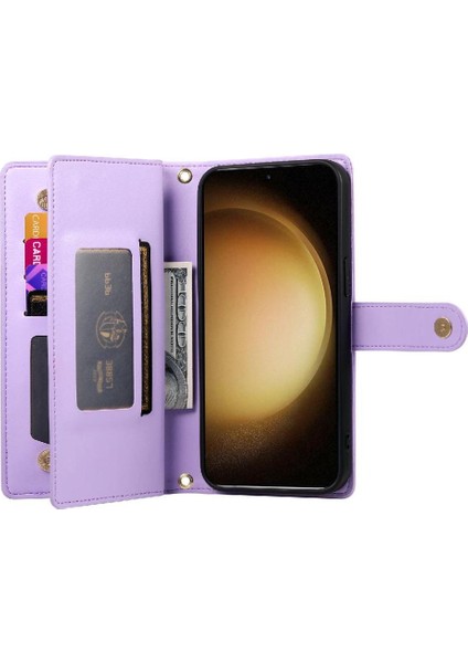 Samsung Galaxy S23 Artı Kickstand Çok Fonksiyonlu Kart Yuvaları Için Flip Case (Yurt Dışından)