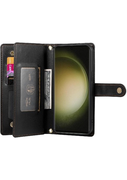 Samsung Galaxy S23 Ultra Kickstand Cüzdan Bölmesi Bilek Için Flip Case (Yurt Dışından) modelleri