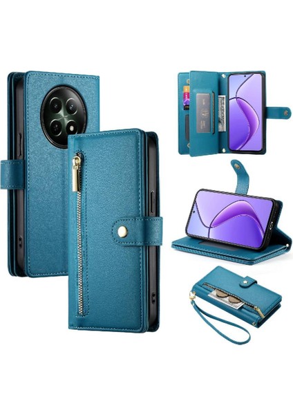 Realme 12 5g Bilek Kayışı Çok Fonksiyonlu Kart Yuvaları Cüzdan Için Flip Case (Yurt Dışından)