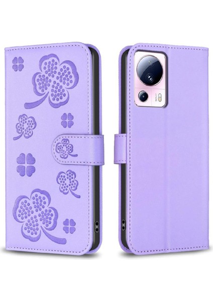 Xiaomi 13 Lite 5g Için Flip Case Cüzdan Çok Renkli Pu Deri Yonca Kartı (Yurt Dışından)