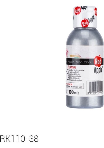 Metalık Yaldız Kumas Boyası 100 ml Gumus