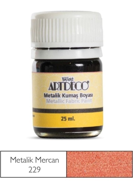 Metalik Kumaş Boyası 229 Mercan 25 ml